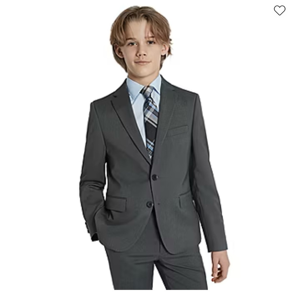 Michael Strahan Boys 14 Grey Suit Jacket Pants Formal Gray Wedding Event Church - Picture 2 of 16